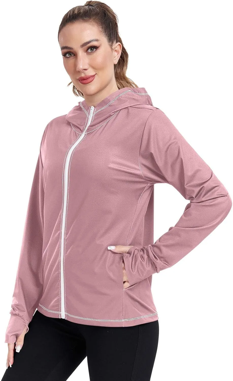 GAIGEO Girly Purple and Blue Ombre Women Jacket UPF 50  Lightweight Uv Protection Clothing Women, Breathable Fabric, S