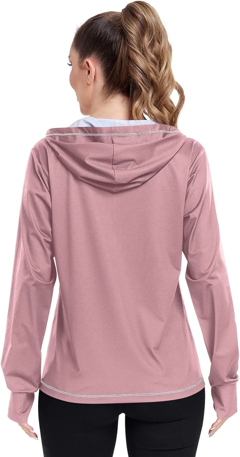 GAIGEO Girly Purple and Blue Ombre Women Jacket UPF 50  Lightweight Uv Protection Clothing Women, Breathable Fabric, S