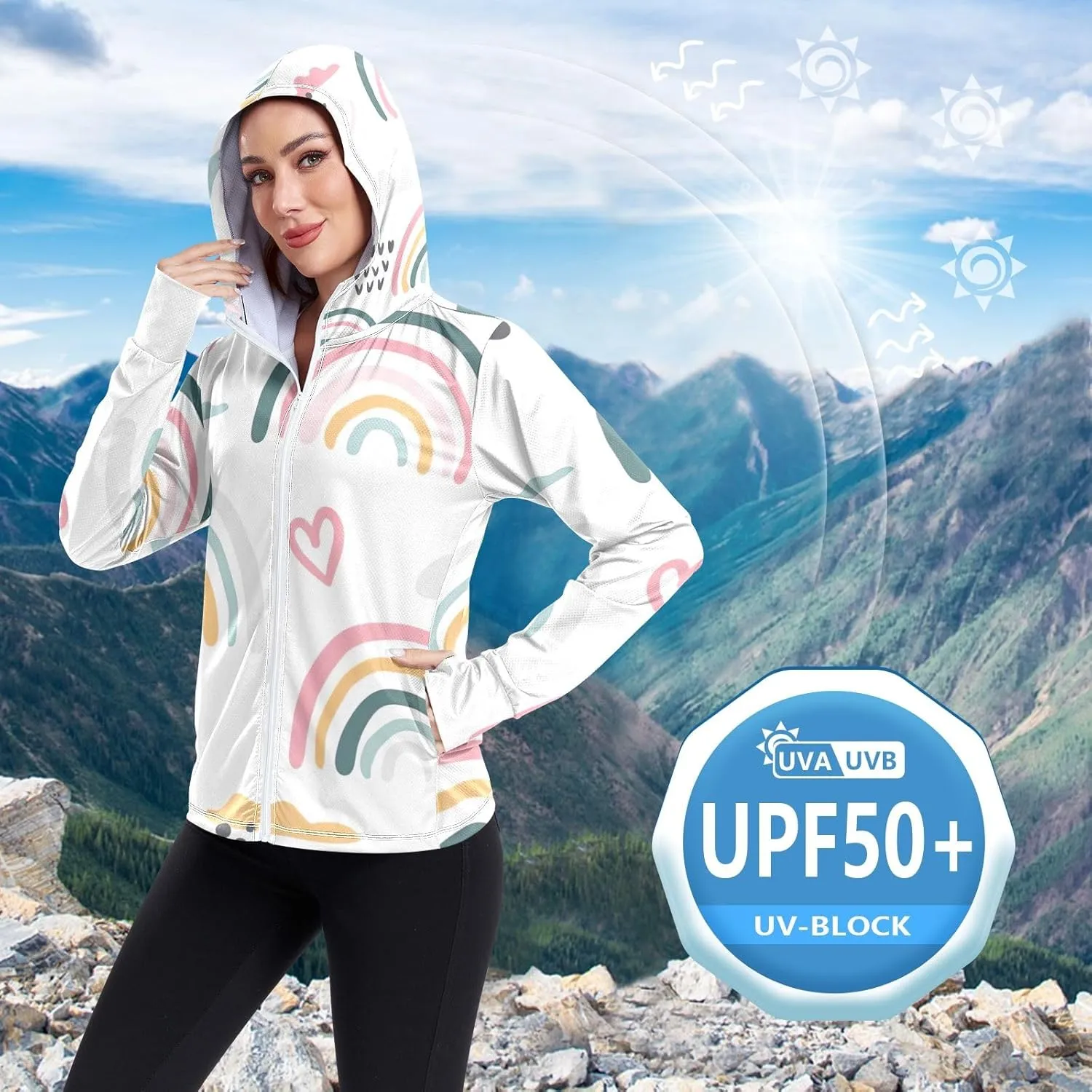 GAIGEO Green Marble Lines Women Jacket UPF 50  Lightweight Womens Summer Jacket, Breathable Fabric, S