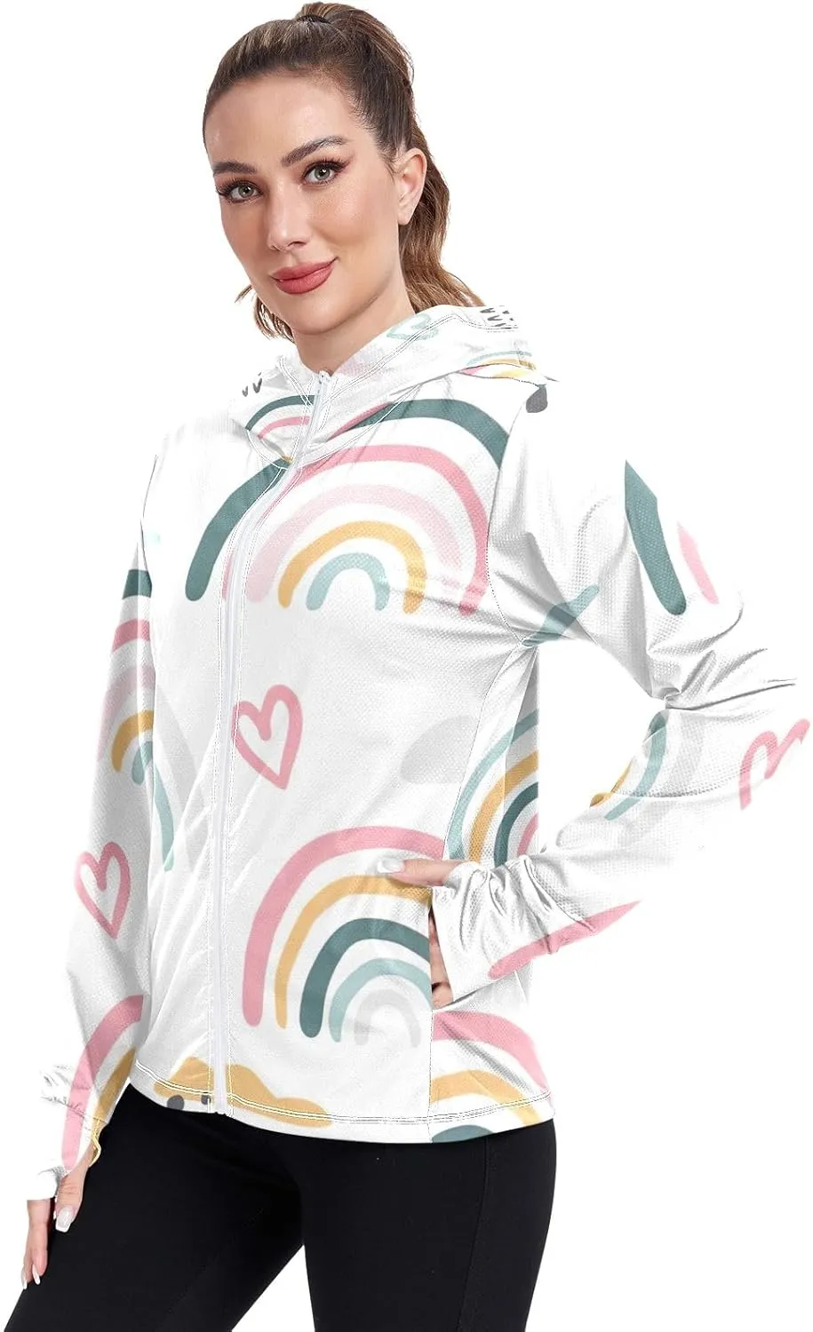 GAIGEO Green Marble Lines Women Jacket UPF 50  Lightweight Womens Summer Jacket, Breathable Fabric, S