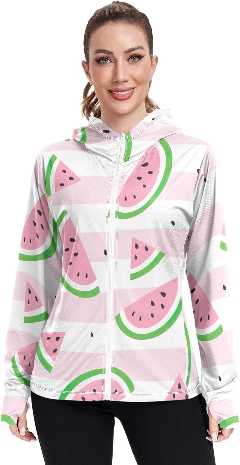 GAIGEO Tropic Leaves Neon Colors Women Jacket UPF 50  Summer Jacket Women, Cooling and Lightweight, S