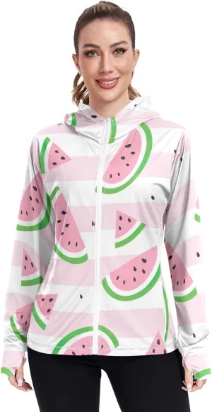 GAIGEO Tropic Leaves Neon Colors Women Jacket UPF 50  Summer Jacket Women, Cooling and Lightweight, S