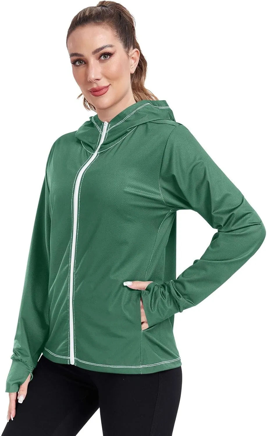 GAIGEO Yellow Pink Gradient Women Jacket Lightweight UPF 50  Summer Jackets for Women with Zip Pockets, XXL