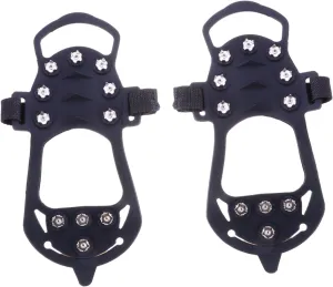 GANAZONO 2pcs Outdoor Ice Cleats Flexible - Crampons for Shoes and Boots Lightweight Snow Grips Easy to Wear and Carry for Hiking and Climbing