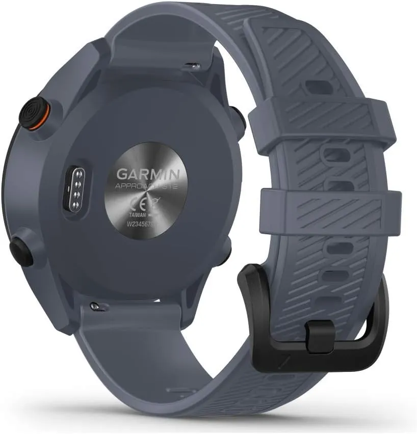 Garmin Approach S12 Golf Watch, Preloaded, 42k CourseView Maps, Scorekeeping Functionality, Uploads Scores to Garmin Golf App, Sunlight Readable Display - Signature Stand Power Bundle