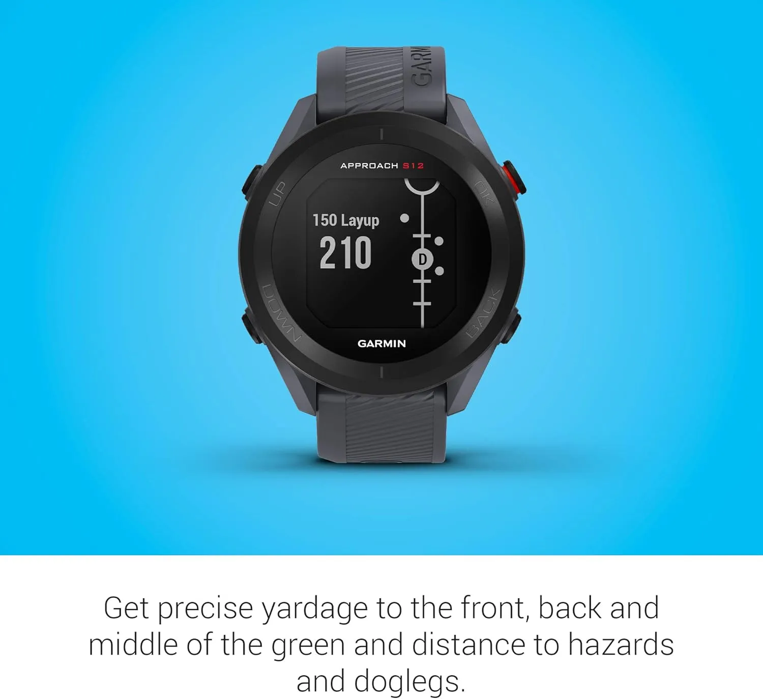 Garmin Approach S12 Golf Watch, Preloaded, 42k CourseView Maps, Scorekeeping Functionality, Uploads Scores to Garmin Golf App, Sunlight Readable Display - Signature Stand Power Bundle