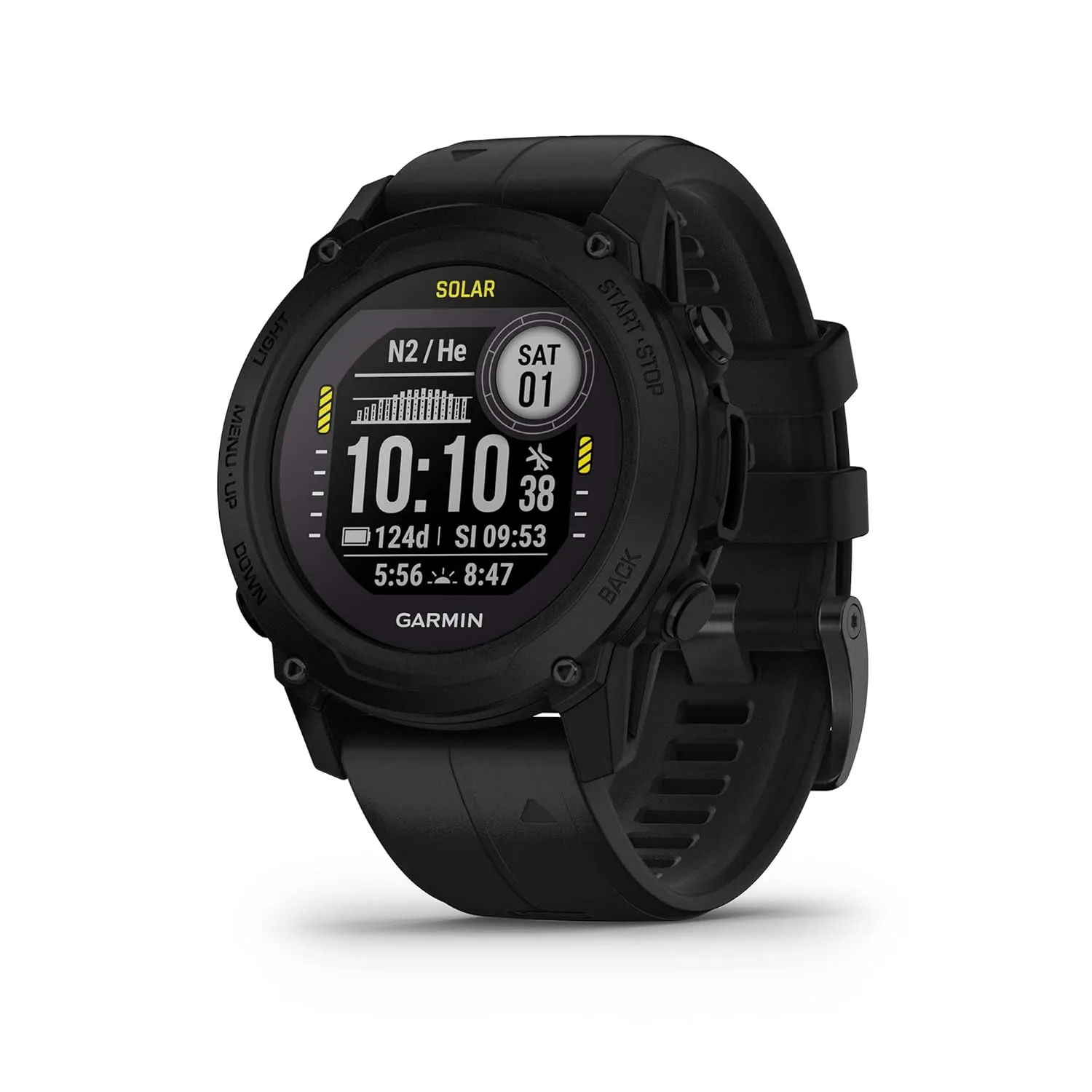 Garmin Descent™ G1 Solar, Rugged Dive Computer with Solar Charging Capabilities, Multiple Dive Modes, Activity Tracking, Black