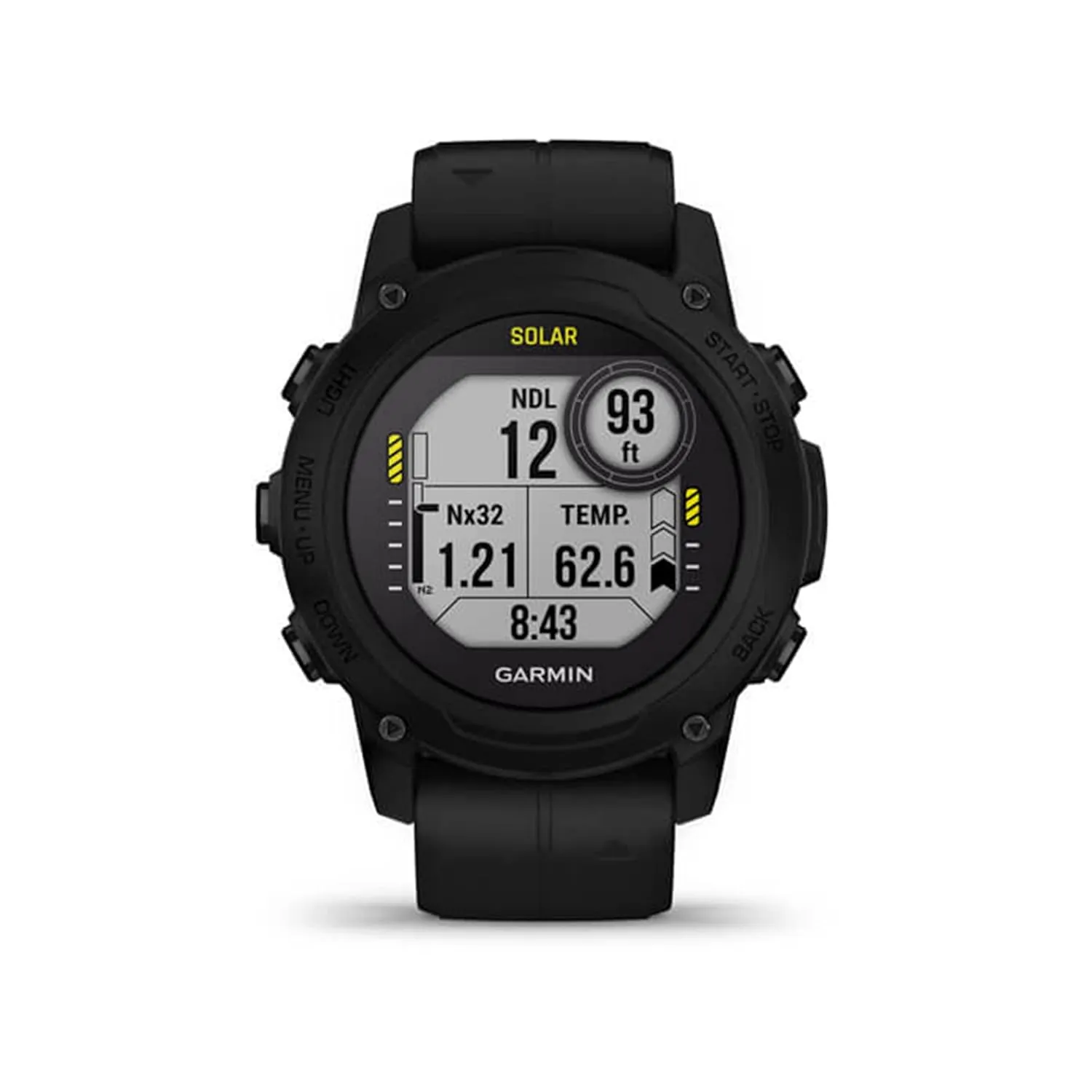 Garmin Descent™ G1 Solar, Rugged Dive Computer with Solar Charging Capabilities, Multiple Dive Modes, Activity Tracking, Black