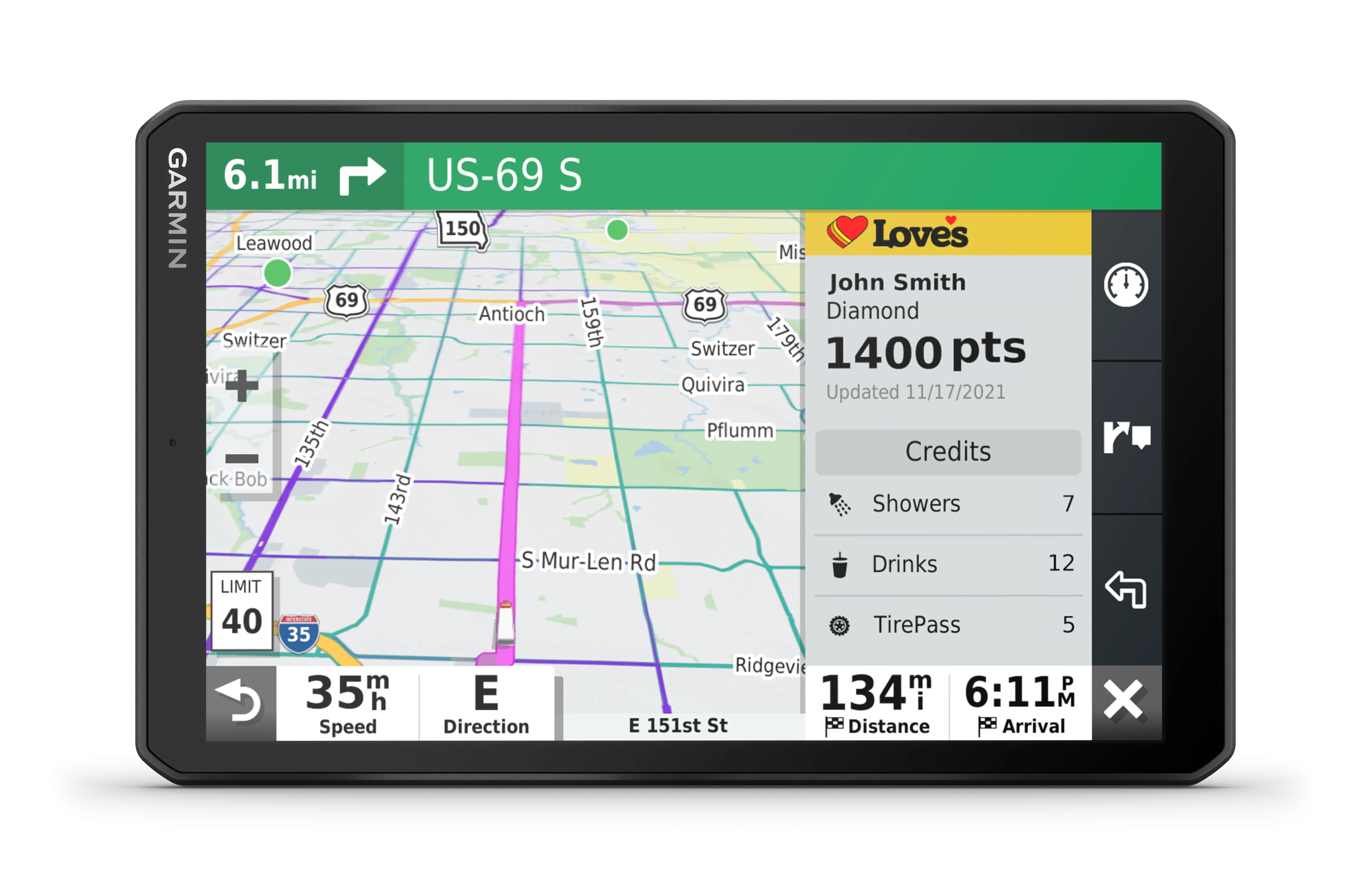 Garmin dezl OTR810 Easy-to-Read 8" GPS Truck Navigator 010-02740-00
