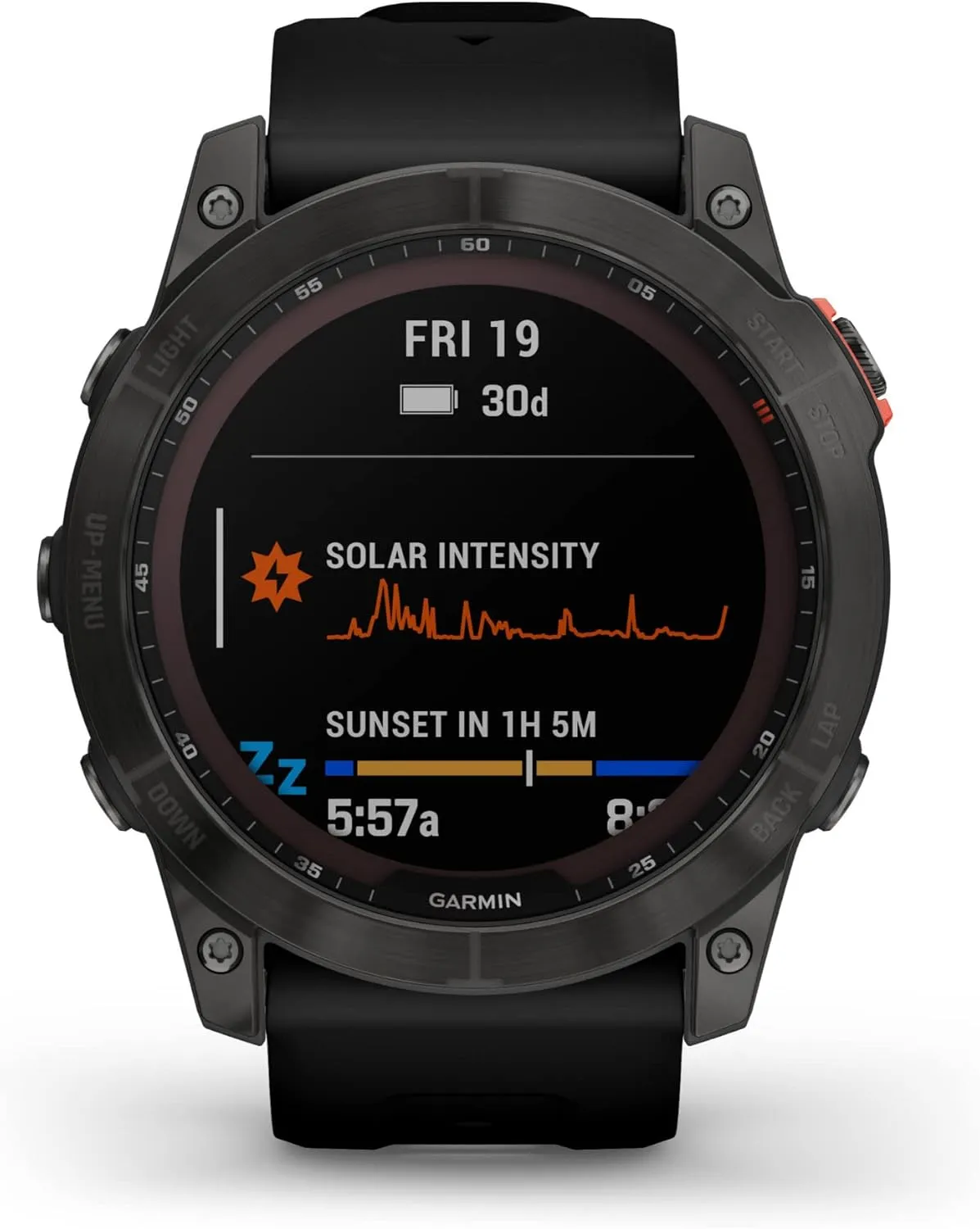 Garmin fenix 7X Solar, Larger sized adventure smartwatch, with Solar Charging Capabilities, rugged outdoor watch with GPS, touchscreen, health and wellness features, slate gray with black band