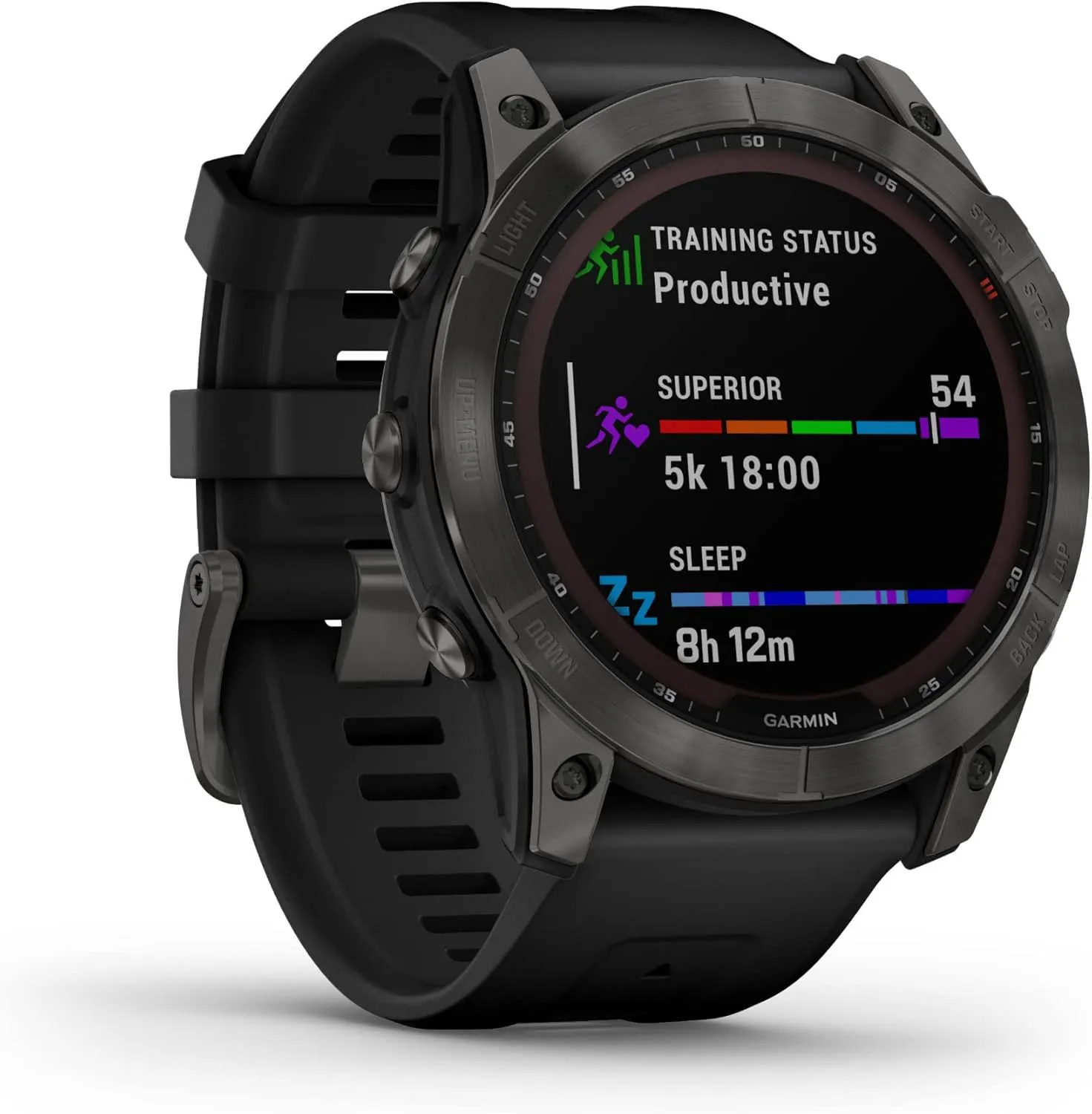 Garmin fenix 7X Solar, Larger sized adventure smartwatch, with Solar Charging Capabilities, rugged outdoor watch with GPS, touchscreen, health and wellness features, slate gray with black band