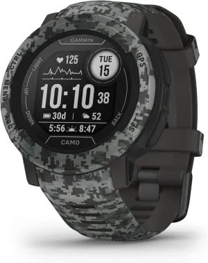 Garmin Instinct 2, Camo-Edition, GPS Outdoor Watch, Multi-GNSS Support, Tracback Routing, Graphite Camo (Renewed), 45 MM