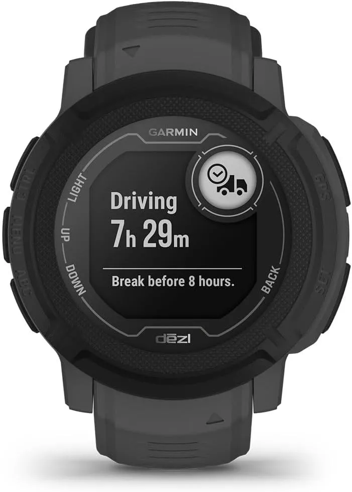 Garmin Instinct 2, dezl Edition, Rugged Trucking Smartwatch, Easy Break Planning, Compatible with the dezl OTR Navigator, Black