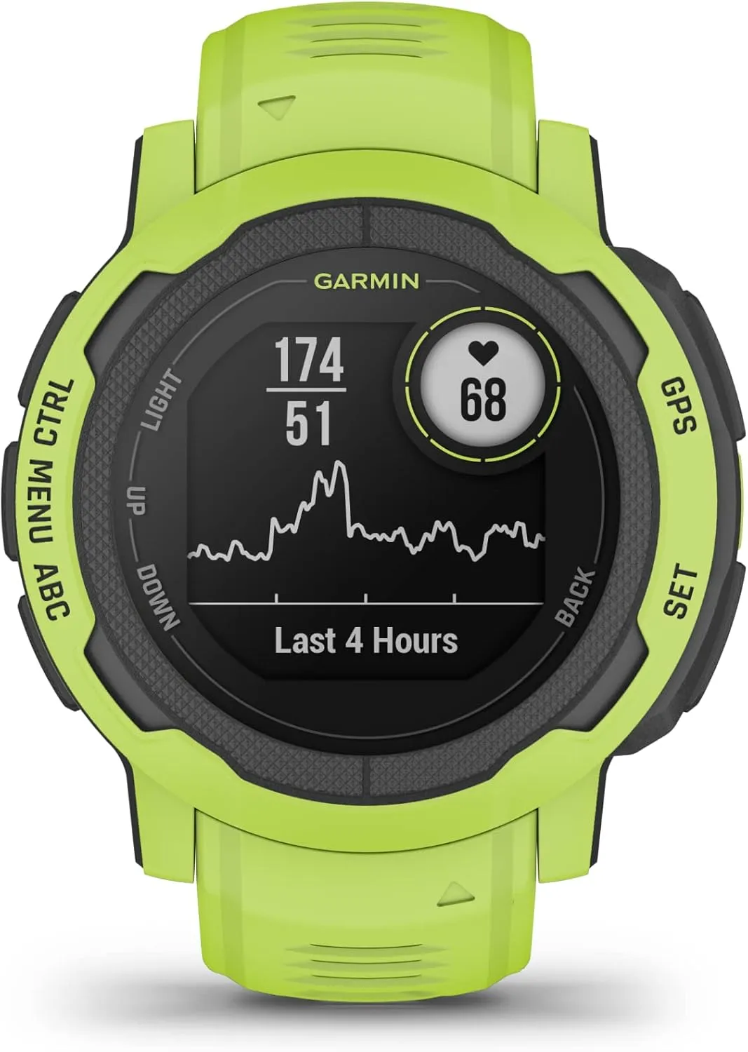Garmin Instinct 2, Rugged GPS Outdoor Watch, Multi-GNSS Support, Tracback Routing, Electric Lime