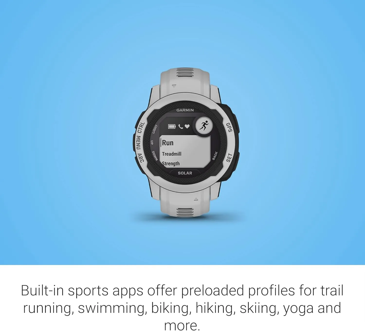Garmin Instinct 2 Solar, GPS Outdoor Watch, Solar Charging Capabilities, Multi-GNSS Support, Tracbak Routing, Mist Gray (Renewed)
