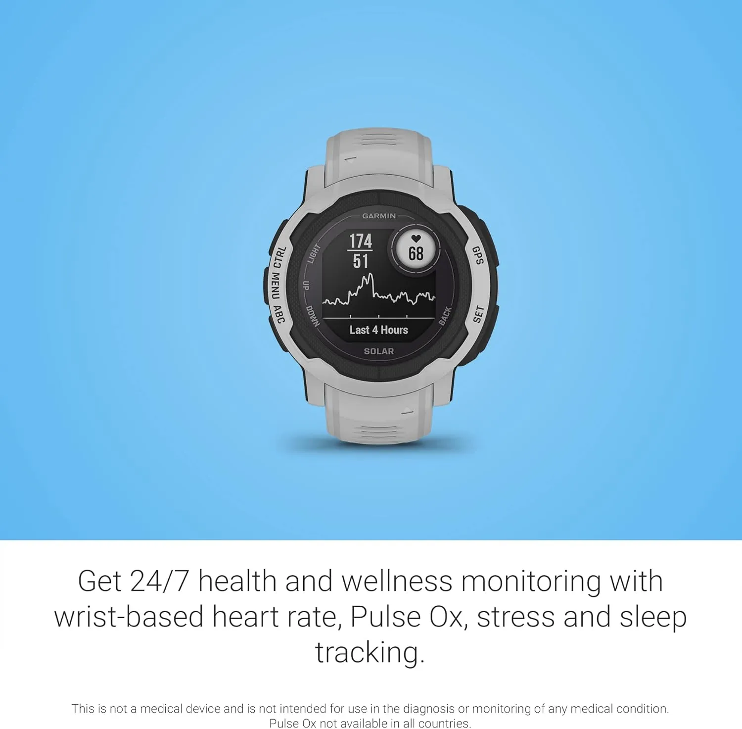 Garmin Instinct 2 Solar, GPS Outdoor Watch, Solar Charging Capabilities, Multi-GNSS Support, Tracbak Routing, Mist Gray (Renewed)