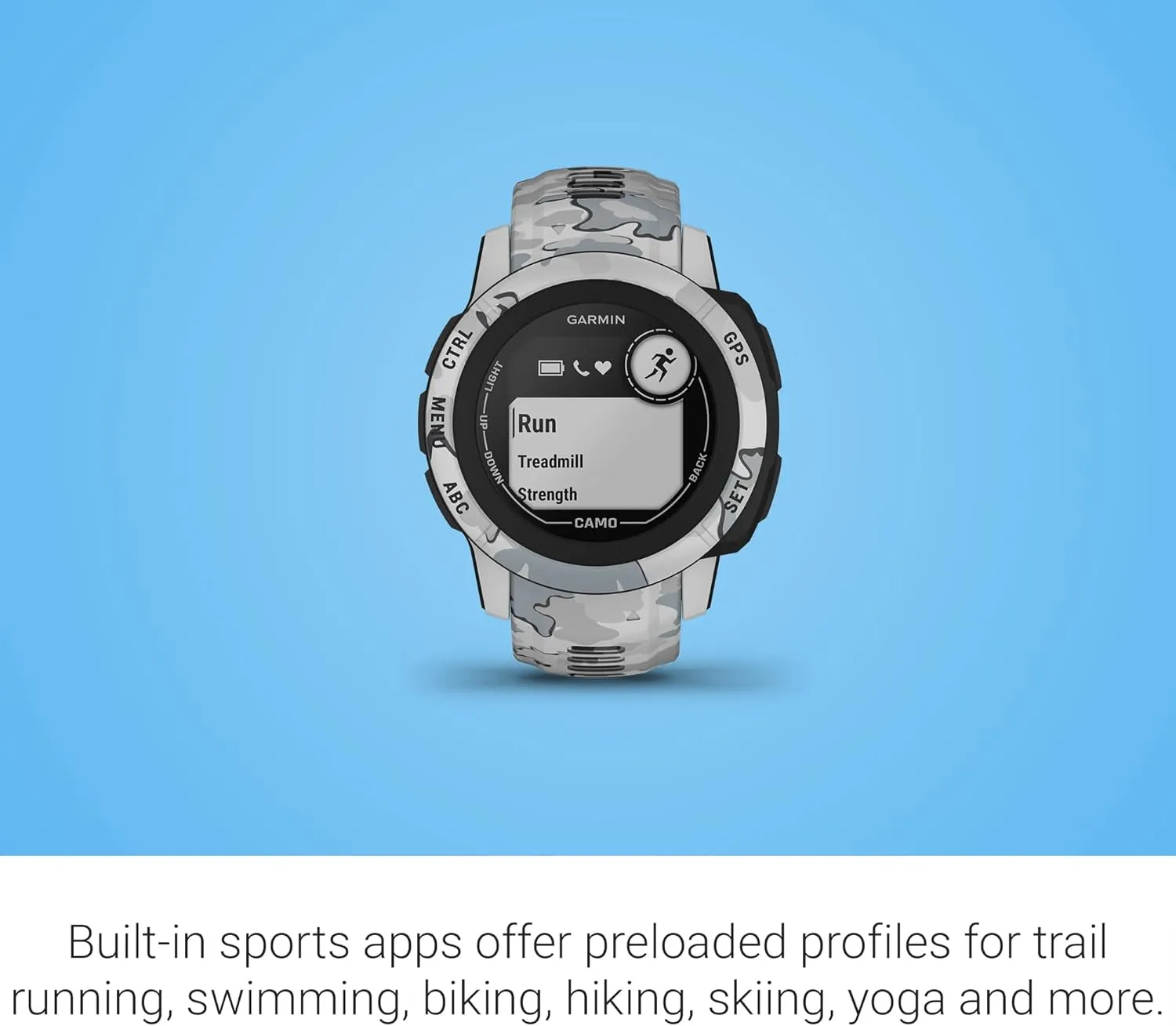 Garmin Instinct 2S, Camo-Edition, Smaller-sized Rugged Outdoor Watch with GPS, Built for All Elements, Multi-GNSS Support, Tracback Routing and More, mist camo