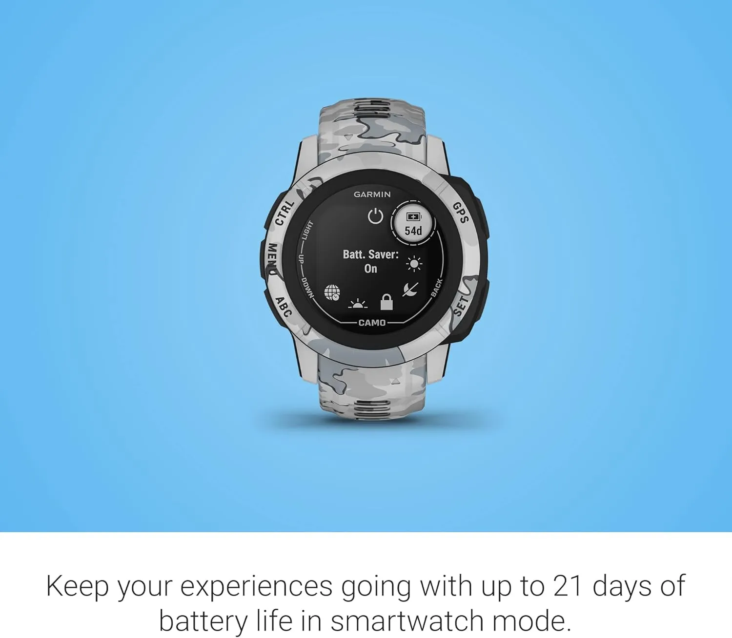 Garmin Instinct 2S, Camo-Edition, Smaller-sized Rugged Outdoor Watch with GPS, Built for All Elements, Multi-GNSS Support, Tracback Routing and More, mist camo