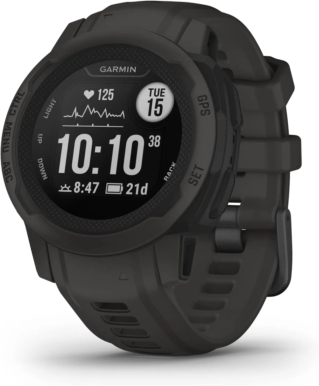 Garmin Instinct 2S, Smaller-Sized GPS Outdoor Watch, Multi-GNSS Support, Tracback Routing, Graphite, 40 MM (Renewed)
