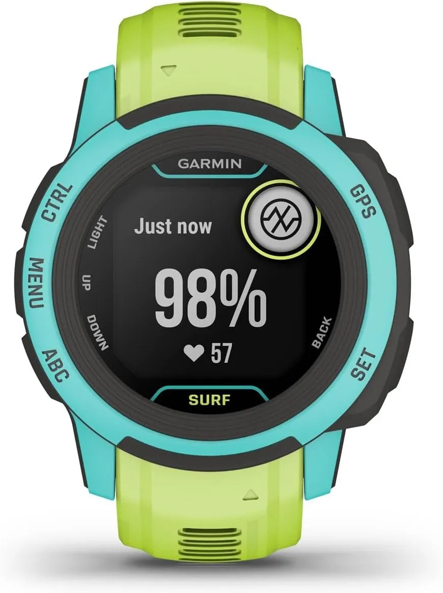 Garmin Instinct 2S, Surf-Edition, Smaller-Sized GPS Outdoor Watch, Surfing Features, Multi-GNSS Support, Tracback Routing, Waikiki