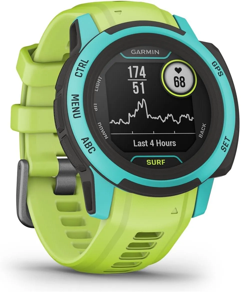Garmin Instinct 2S, Surf-Edition, Smaller-Sized GPS Outdoor Watch, Surfing Features, Multi-GNSS Support, Tracback Routing, Waikiki