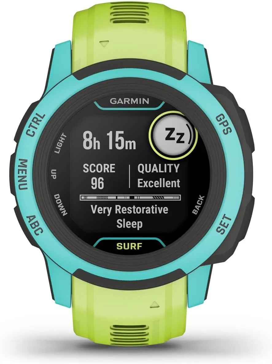 Garmin Instinct 2S, Surf-Edition, Smaller-Sized GPS Outdoor Watch, Surfing Features, Multi-GNSS Support, Tracback Routing, Waikiki