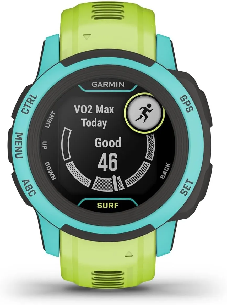 Garmin Instinct 2S, Surf-Edition, Smaller-Sized GPS Outdoor Watch, Surfing Features, Multi-GNSS Support, Tracback Routing, Waikiki