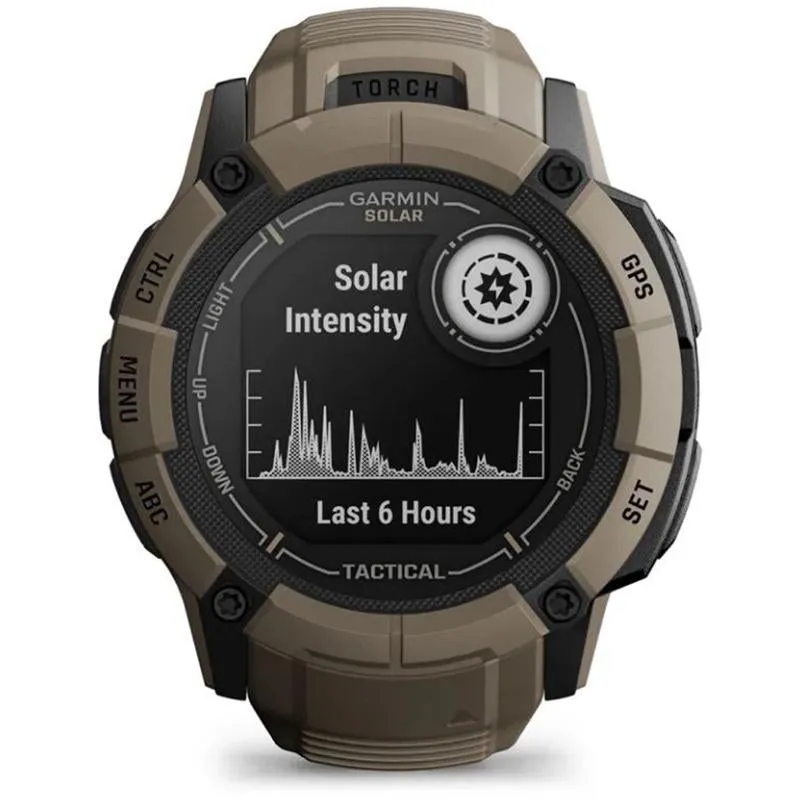 Garmin Instinct 2X Solar Rugged GPS Smartwatch, Tactical Edition, Coyote Tan