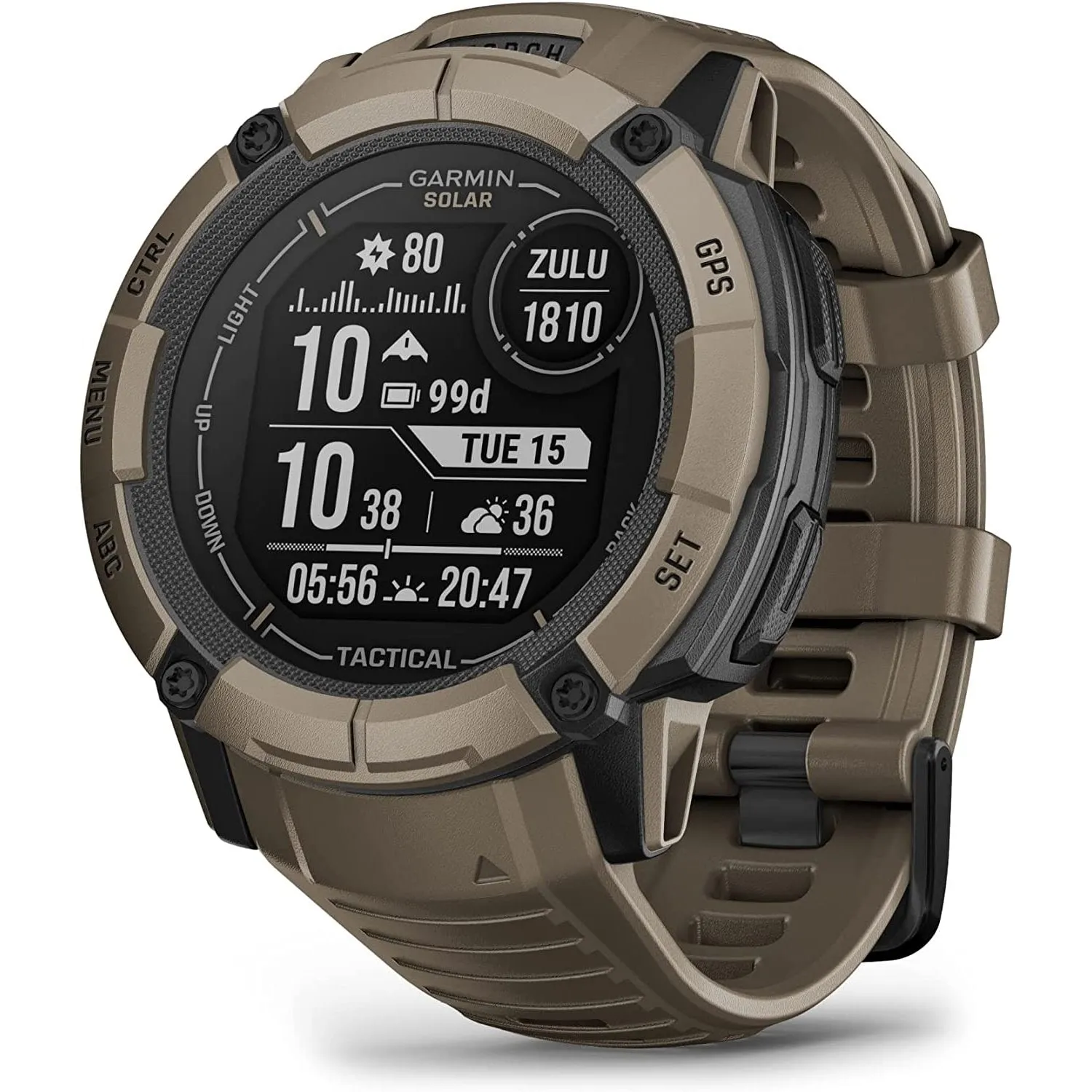 Garmin Instinct 2X Solar Rugged GPS Smartwatch, Tactical Edition, Coyote Tan