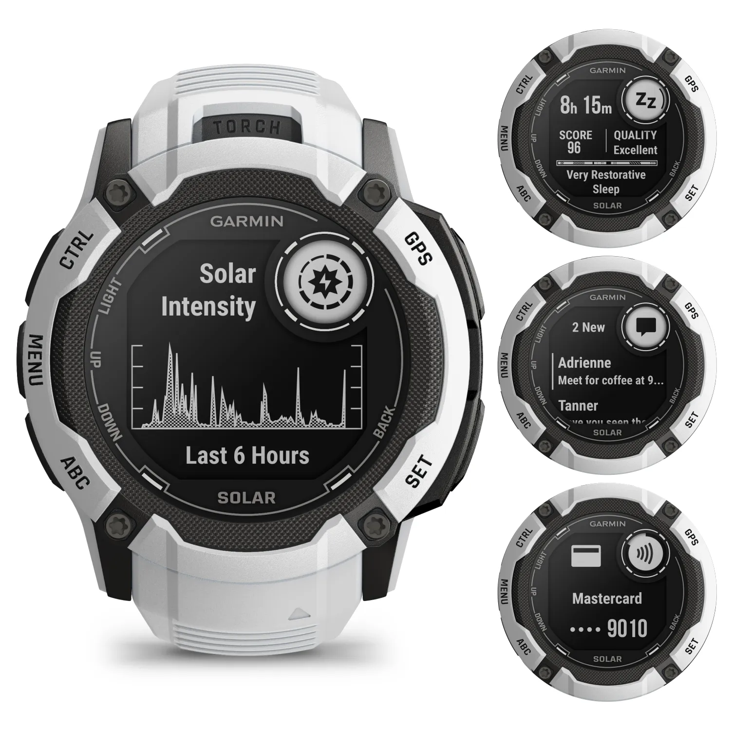 Garmin Instinct 2X Solar Series Rugged GPS Men Smartwatch with Power Glass Lens, LED Flashlight with Wearable4U EarBuds Bundle