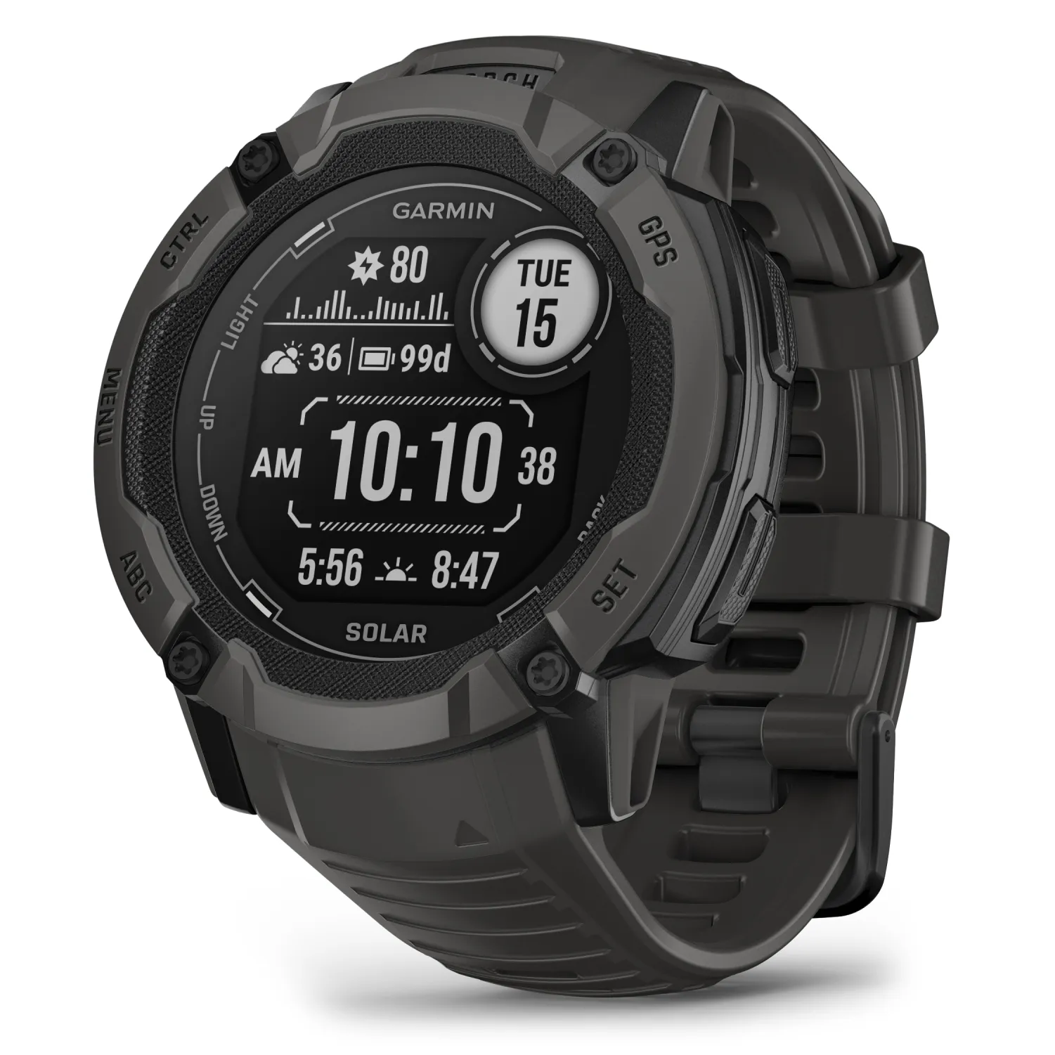 Garmin Instinct 2X Solar Series Rugged GPS Men Smartwatch with Power Glass Lens, LED Flashlight with Wearable4U EarBuds Bundle