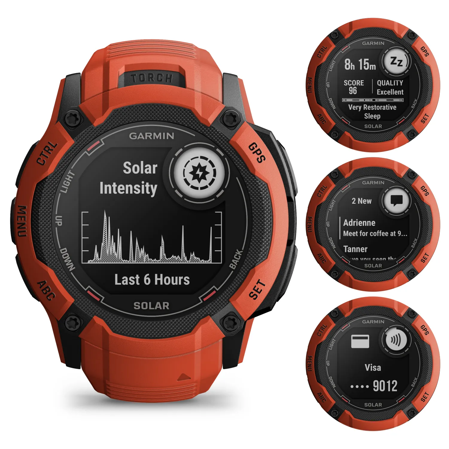 Garmin Instinct 2X Solar Series Rugged GPS Men Smartwatch with Power Glass Lens, LED Flashlight with Wearable4U EarBuds Bundle