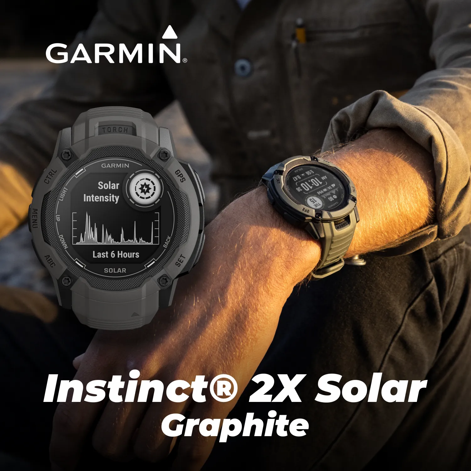 Garmin Instinct 2X Solar Series Rugged GPS Men Smartwatch with Power Glass Lens, LED Flashlight with Wearable4U EarBuds Bundle