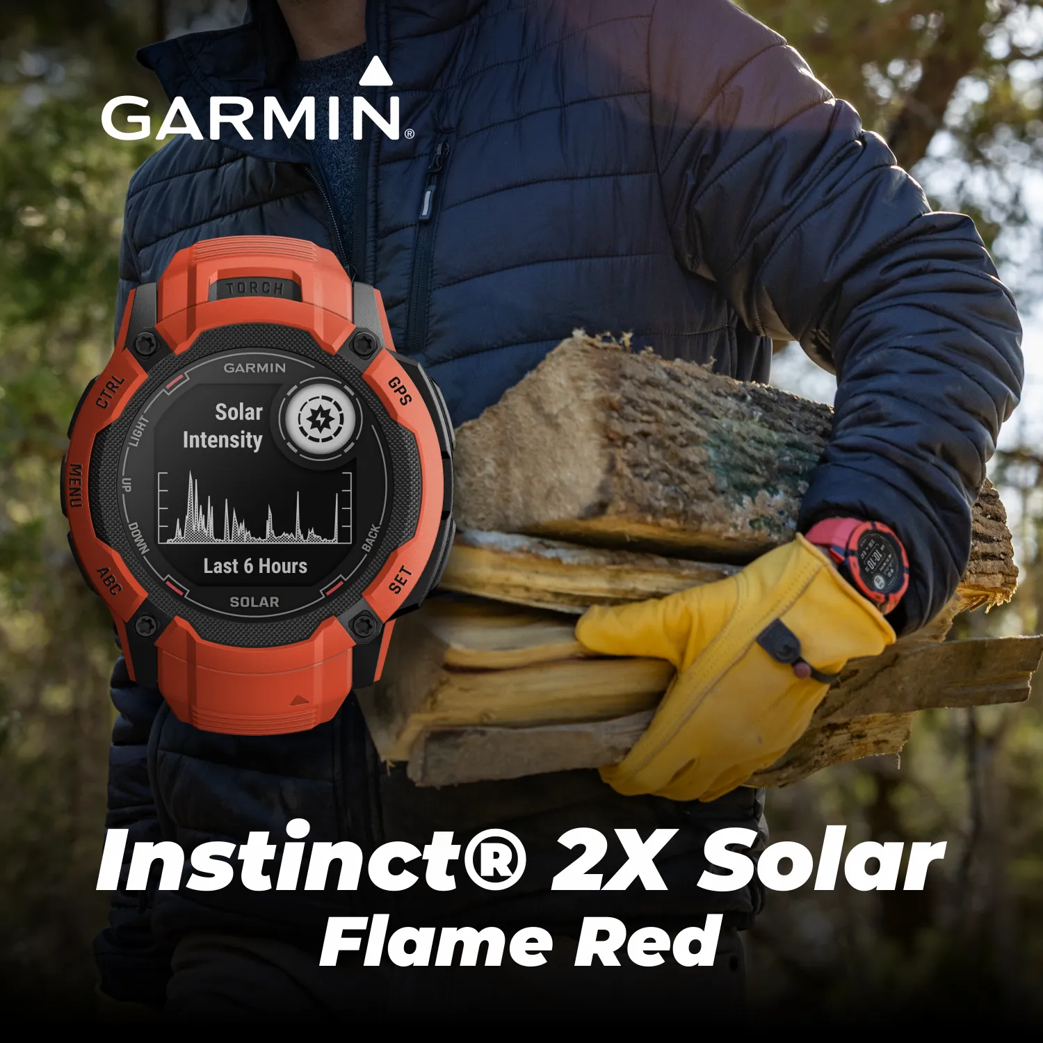 Garmin Instinct 2X Solar Series Rugged GPS Men Smartwatch with Power Glass Lens, LED Flashlight with Wearable4U EarBuds Bundle