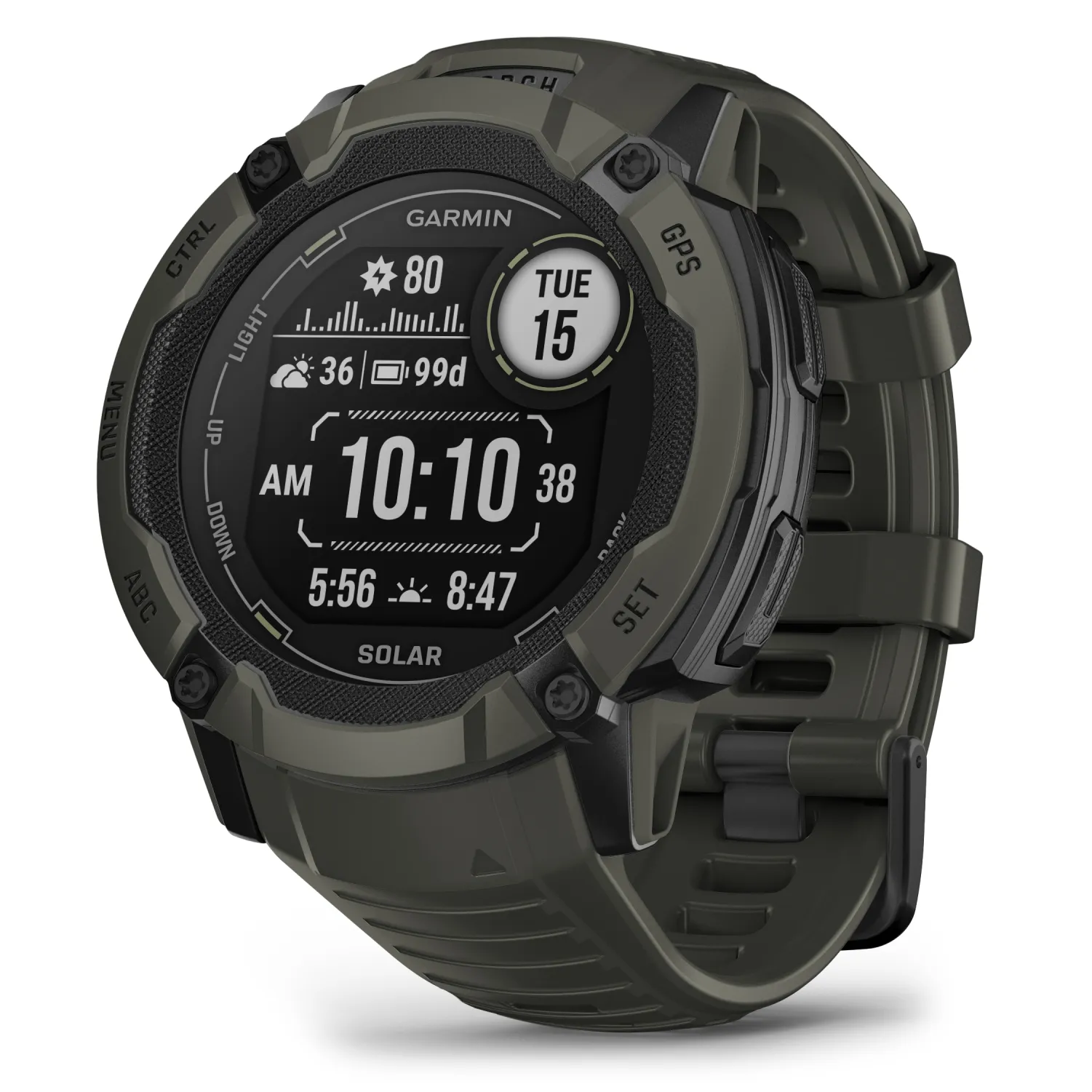 Garmin Instinct 2X Solar Series Rugged GPS Men Smartwatch with Power Glass Lens, LED Flashlight with Wearable4U EarBuds Bundle