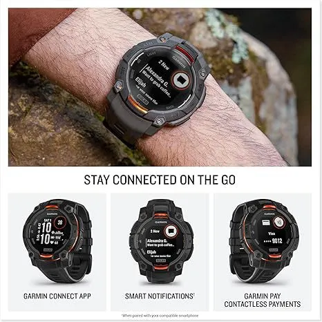 Garmin Instinct® 3 45 MM Unisex Black Solar Charged Display Metal-Reinforced Bezel Built-in Flashlight Rugged Outdoor GPS Smartwatch - 010-02934-00