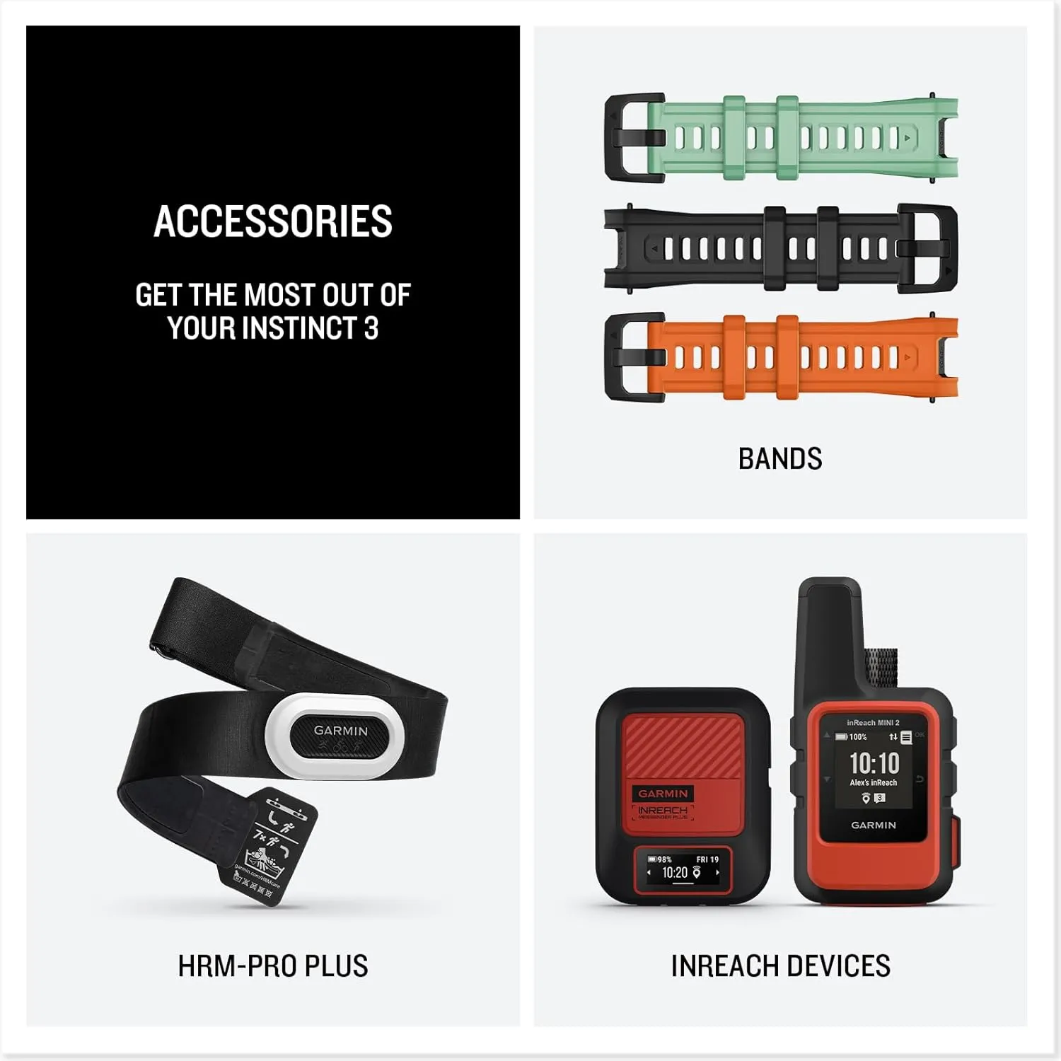 Garmin Instinct® 3 45mm, AMOLED Display, Rugged Outdoor GPS Smartwatch, Metal-Reinforced Bezel, Built-in Flashlight, Up to 18 Days of Battery Life, Neo Tropic