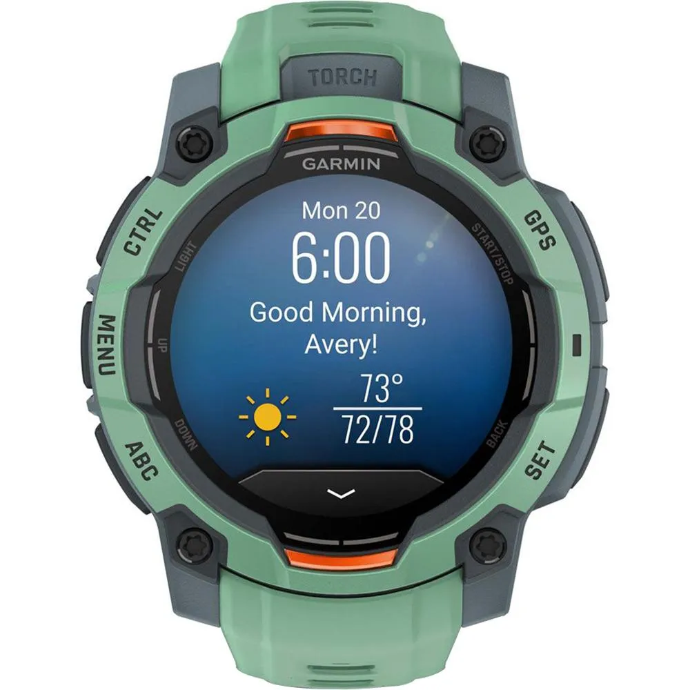 Garmin Instinct 3 45mm GPS Smartwatch, AMOLED   2x Protector   2 Yr Warranty Bundle