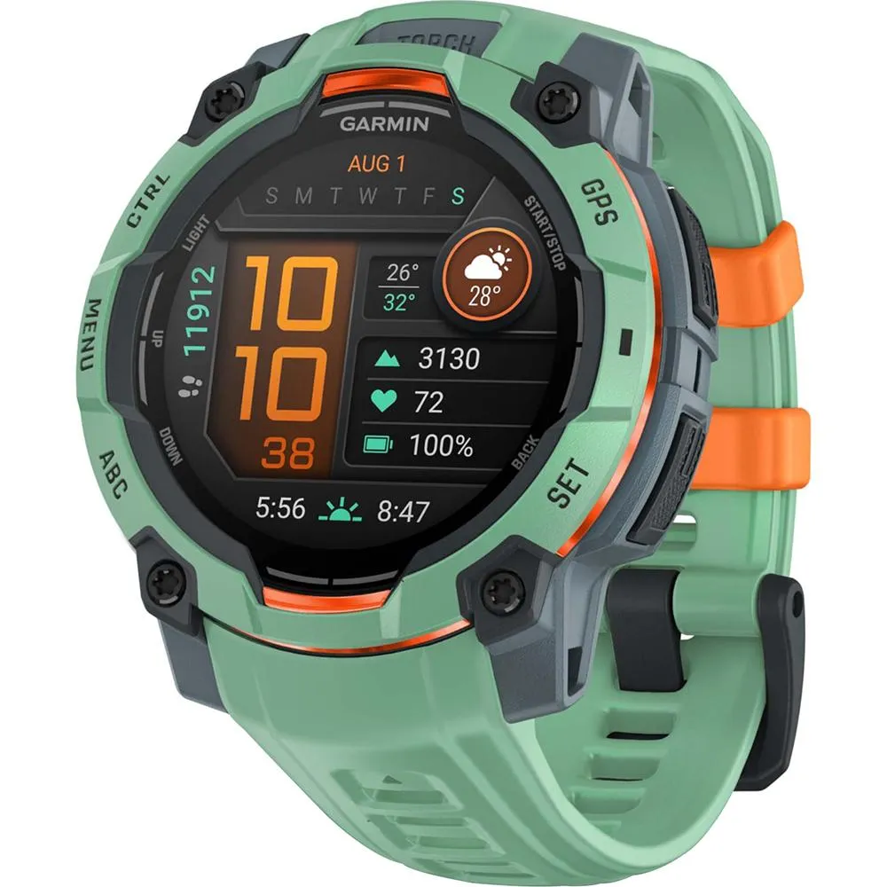 Garmin Instinct 3 45mm GPS Smartwatch, AMOLED   2x Protector   2 Yr Warranty Bundle