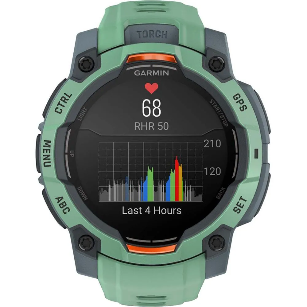 Garmin Instinct 3 45mm GPS Smartwatch, AMOLED   2x Protector   2 Yr Warranty Bundle
