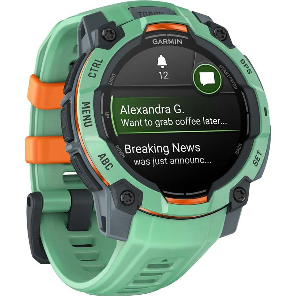 Garmin Instinct 3 45mm GPS Smartwatch, AMOLED   2x Protector   2 Yr Warranty Bundle