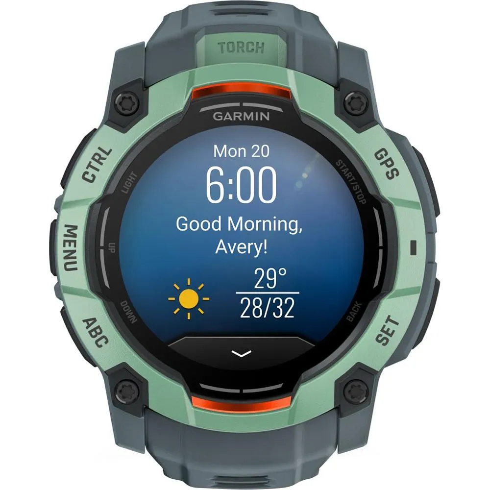 Garmin Instinct 3 - 50 mm Outdoor GPS Smartwatch, AMOLED, Neo Tropic with Twilight Band