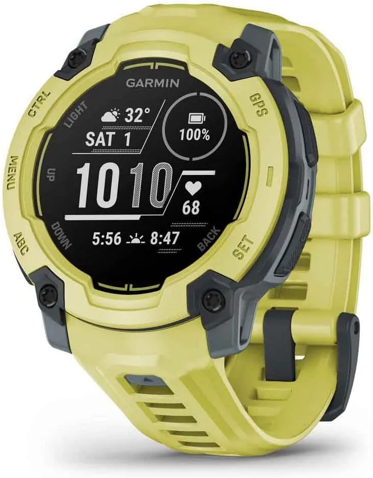 Garmin Instinct E Rugged GPS Adventure Smartwatch, Electric Lime | 45mm | Wrist Based Heart Rate Monitor, Up to 16 Days of Battery Life with Signature Stand Power Bundle