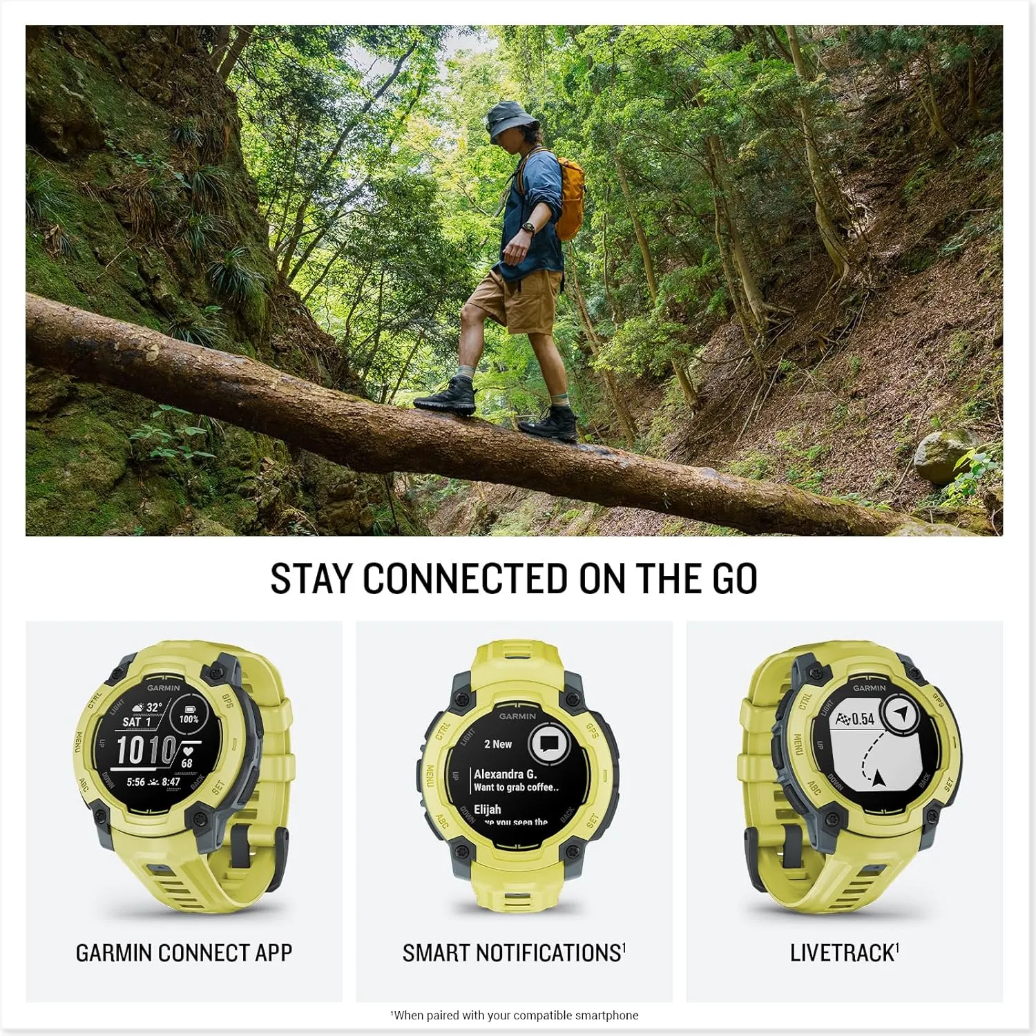 Garmin Instinct E Rugged GPS Adventure Smartwatch, Electric Lime | 45mm | Wrist Based Heart Rate Monitor, Up to 16 Days of Battery Life with Signature Stand Power Bundle