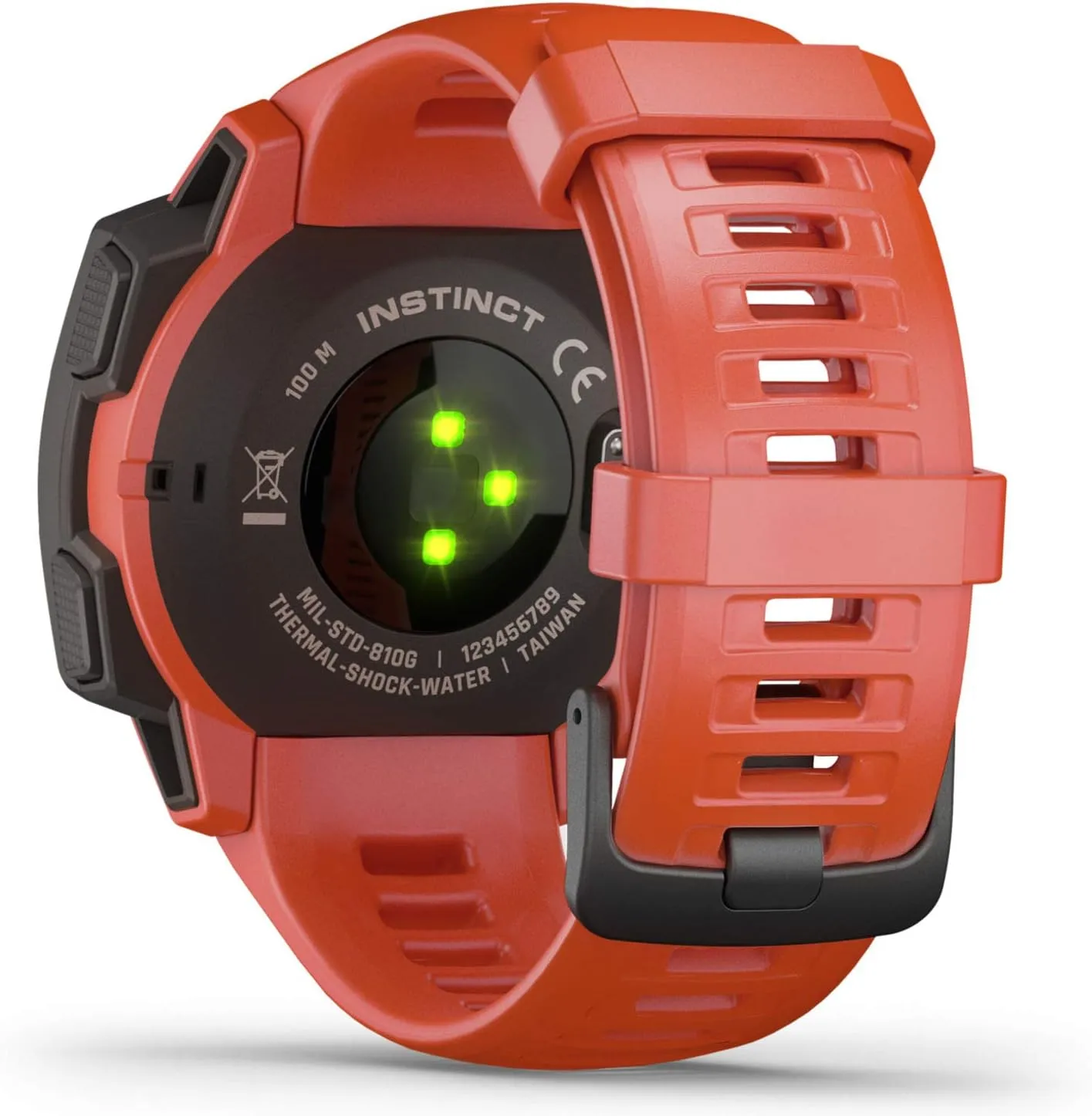 Garmin Instinct, Rugged Outdoor Watch with GPS, Features GLONASS and Galileo, Heart Rate Monitoring and 3-Axis Compass, Flame Red