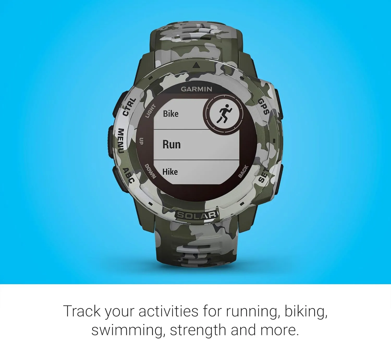 Garmin Instinct Solar, Rugged Outdoor Smartwatch with Solar Charging Capabilities, Built-in Sports Apps and Health Monitoring, Lichen Camo