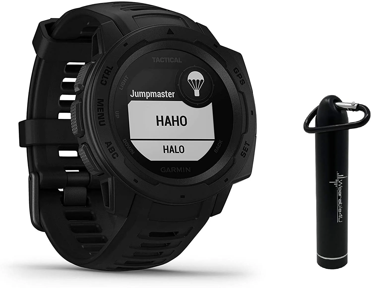 Garmin Instinct Tactical Edition GPS Watch and 2200 mAh Power Bank Bundle (Tactical Coyote Tan)