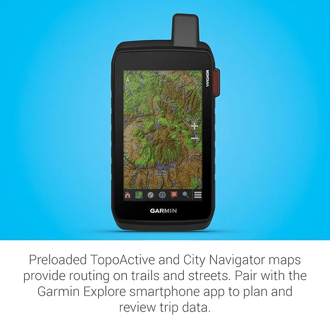 Garmin Montana® 710i Unisex Black Satellite Imagery And Maps For Routing On Roads Or Trails Rugged GPS Handheld Navigator With Built-in InReach® Technology For SOS And 2-way Texts In Remote Areas - 010-02964-00