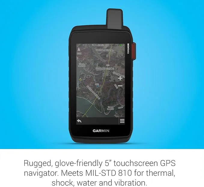 Garmin Montana® 710i Unisex Black Satellite Imagery And Maps For Routing On Roads Or Trails Rugged GPS Handheld Navigator With Built-in InReach® Technology For SOS And 2-way Texts In Remote Areas - 010-02964-00