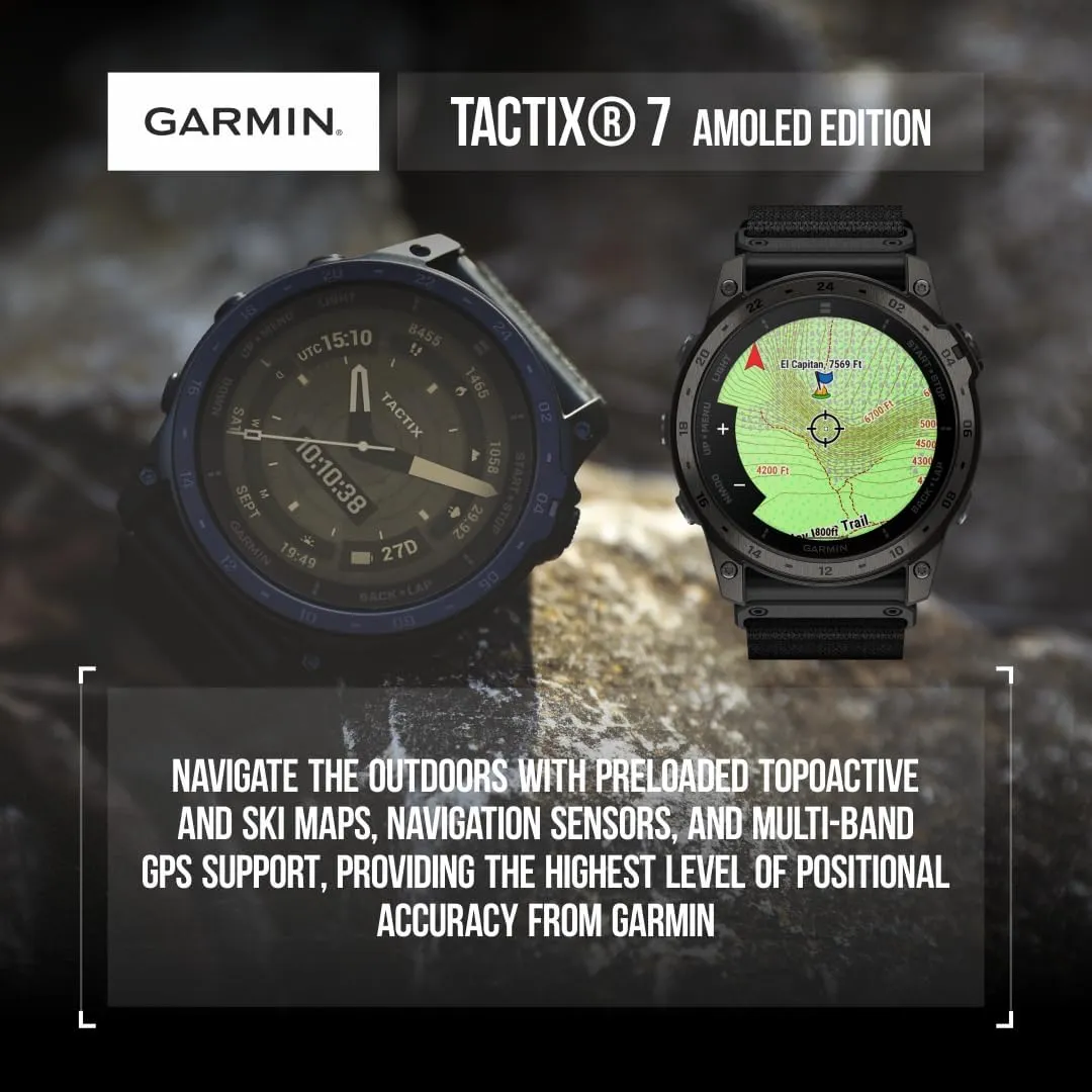 Garmin Tactix 7 Tactical Multisport GPS Smartwatch with 1.4” Always-On Display Tactical Watch | Advanced Training, Tracking   Mission-ready Features